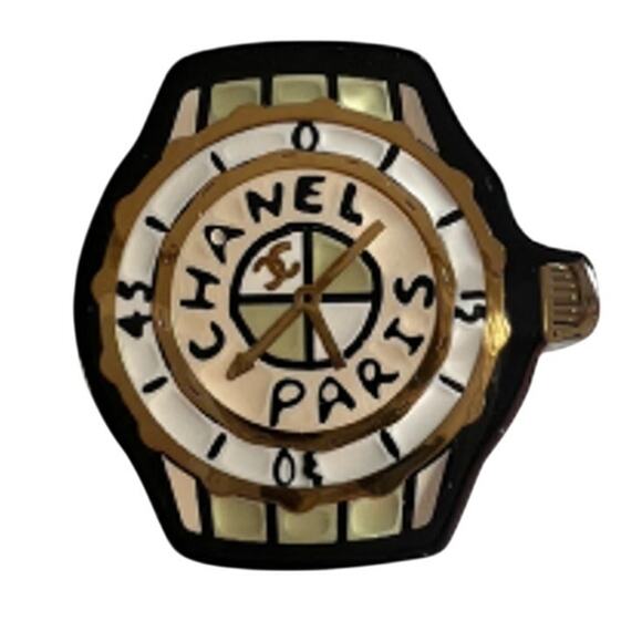 Chanel Watch Face Enamel Brooch Fall/Winter 2023 (CCXX017) - Picture 1 of 5